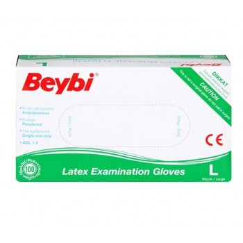 Beybi Tek Kullanımlık Latex Eldiven L